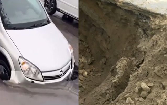 Bakıda bu yol 20 gündə ikinci dəfə çökdü -