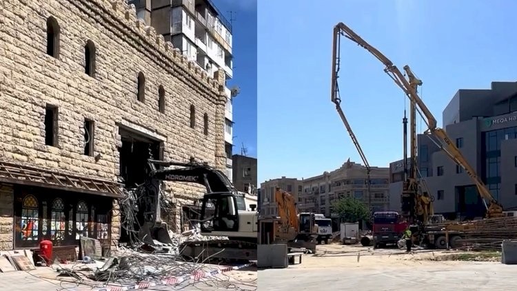 Məşhur “Şəki” restoranı sökülür -VİDEO