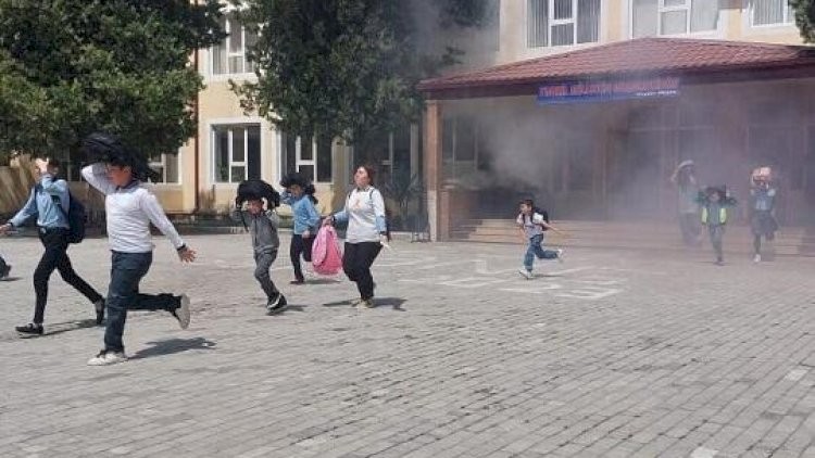 Tərtərdə məktəb binası yandı