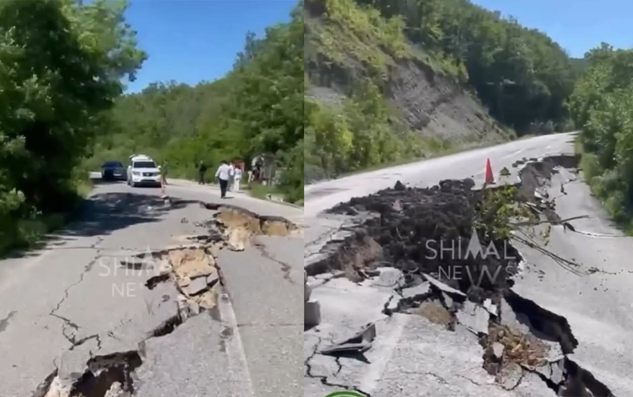 Altıağac yolu bağlandı, təhlükəli vəziyyət yarandı - VİDEO