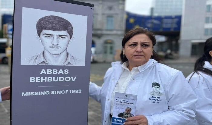 Families of missing Azerbaijanis protest in Brussels - Photo