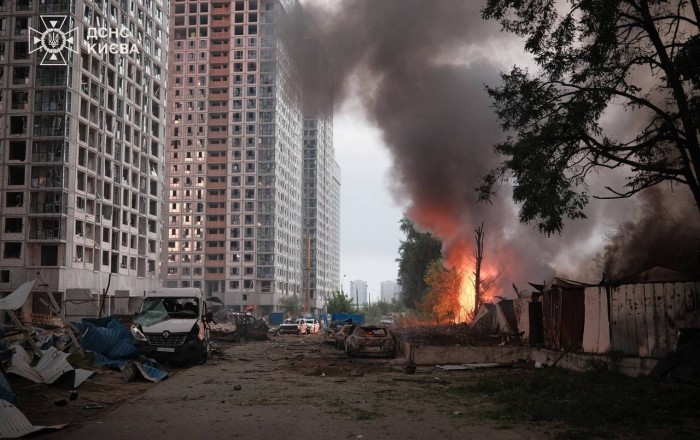 Russian attack on Kyiv kills nine, hits apartment buildings