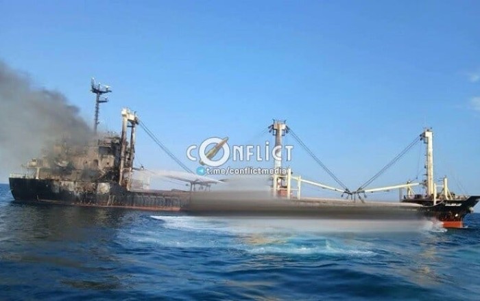 Vessel carrying Azerbaijani nationals hit by drone - Video