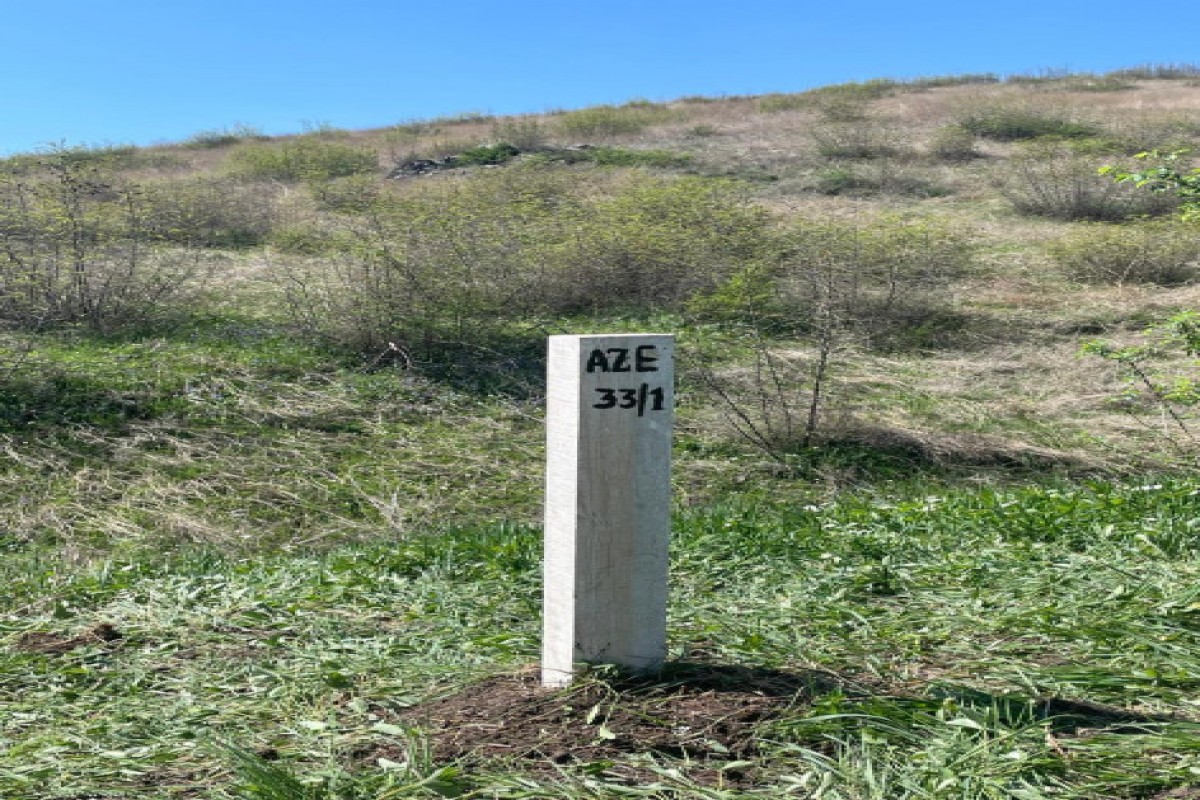 First border marker installed between Azerbaijan and Armenia -