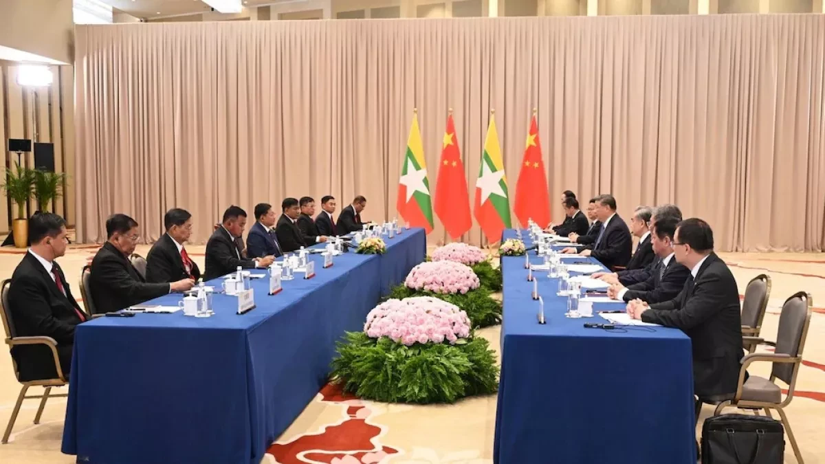 Myanmar's military leader meets Chinese president for first time since coup