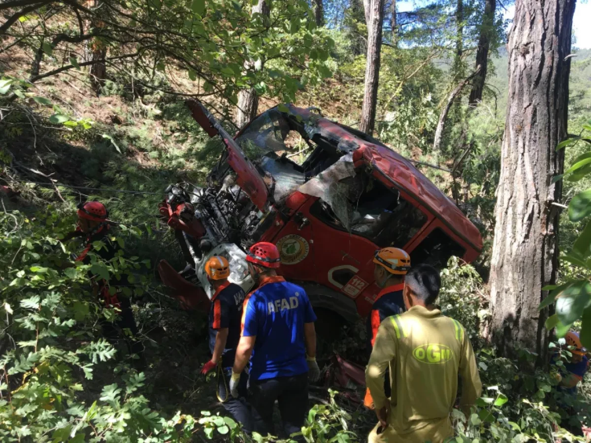 Water truck overturns in Türkiye while heading to fight forest fire PHOTO
