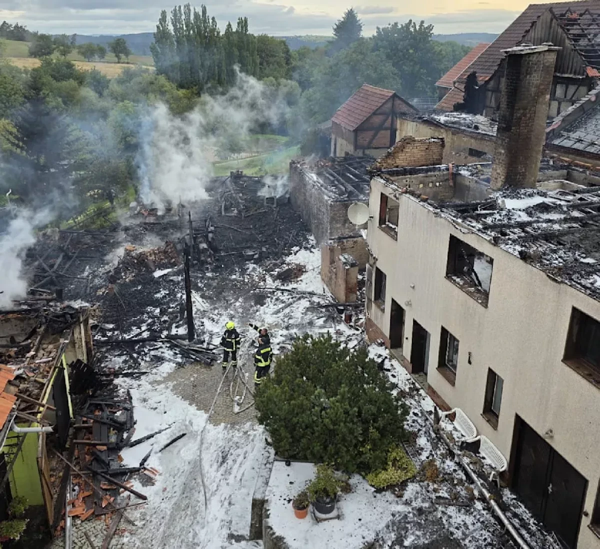Lightning sparks major fire in German village, dozens displaced