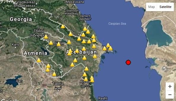Magnitude 4 earthquake hits Caspian Sea
