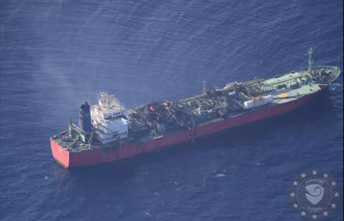 Fire aboard gas tanker in Gulf of Aden kills two, ship adrift off Yemen