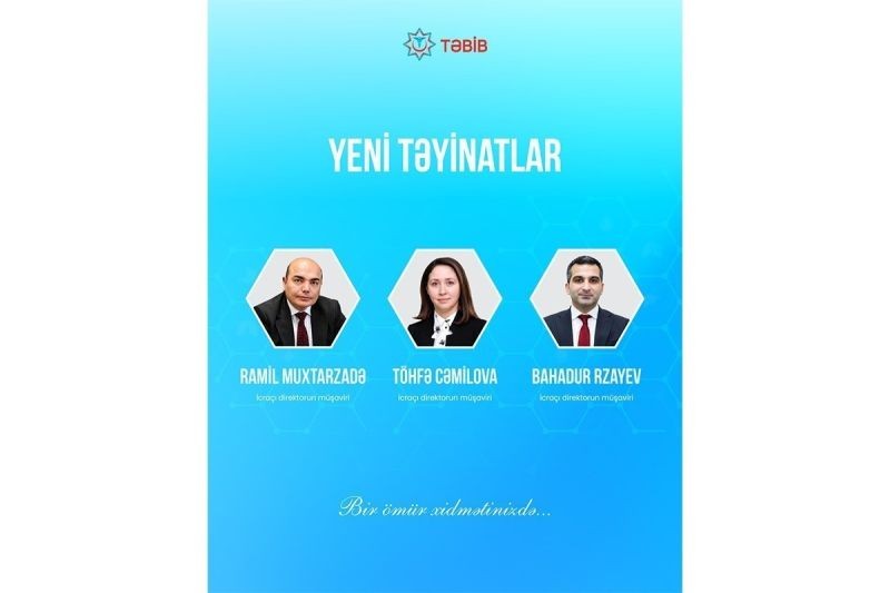 Назначены три новых советника исполнительного директора TƏBİB