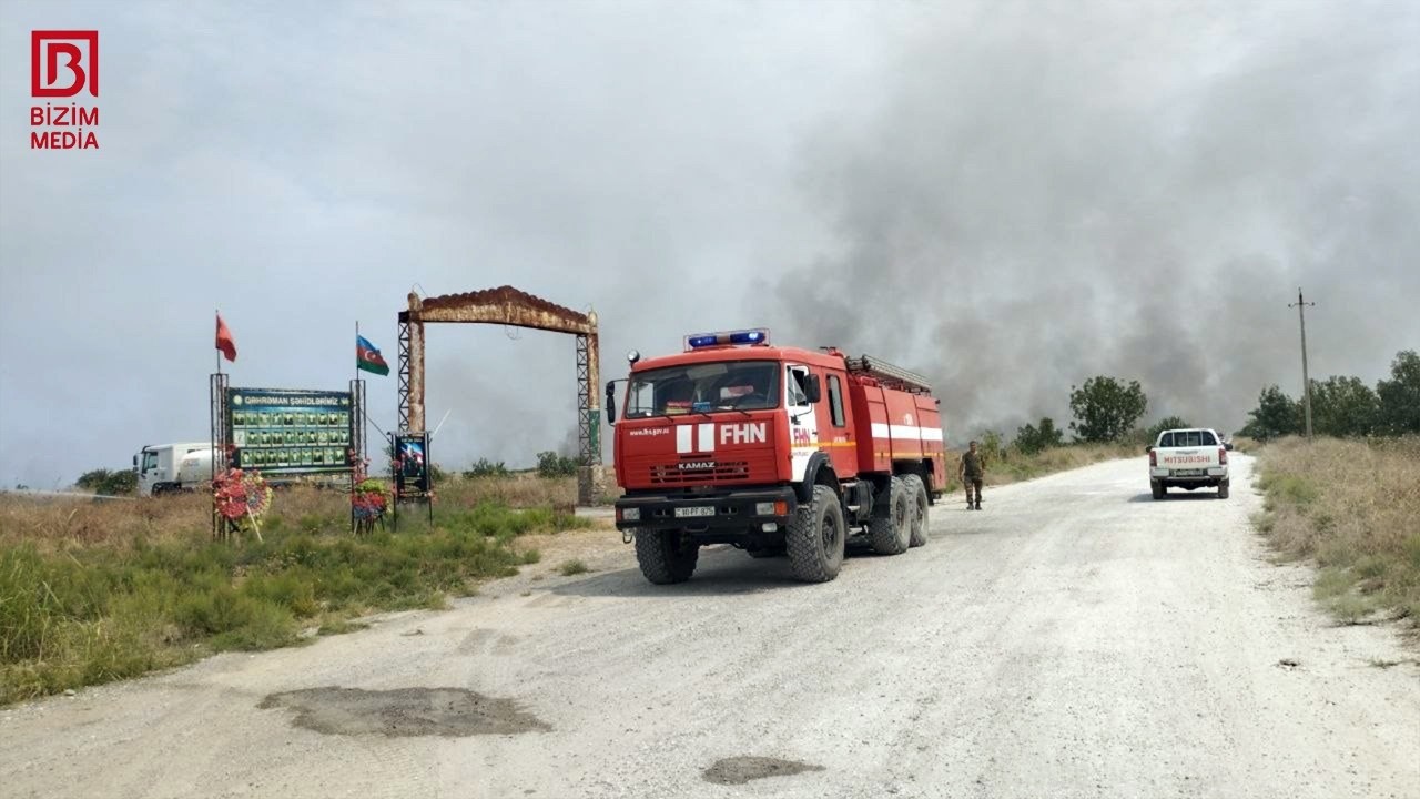 Ağdamda yanğın minalanmış sahələrə keçdi: Partlayış səsləri eşidilir –