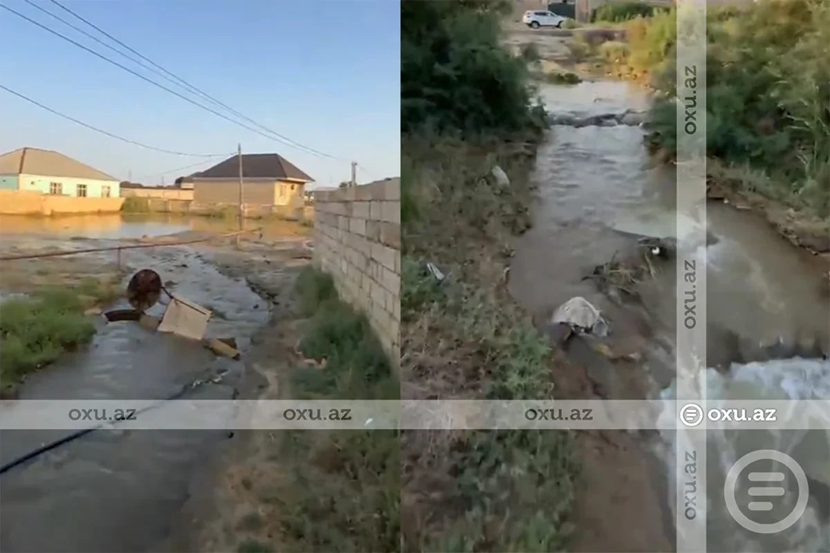 Прорыв водопровода в Сарае превратил улицы поселка в грязевое месиво - ВИДЕО