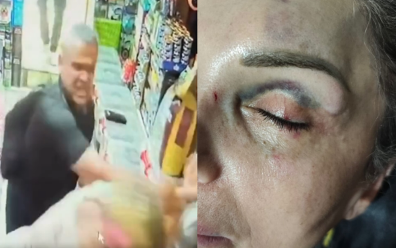 Qadını mağazada döydü -