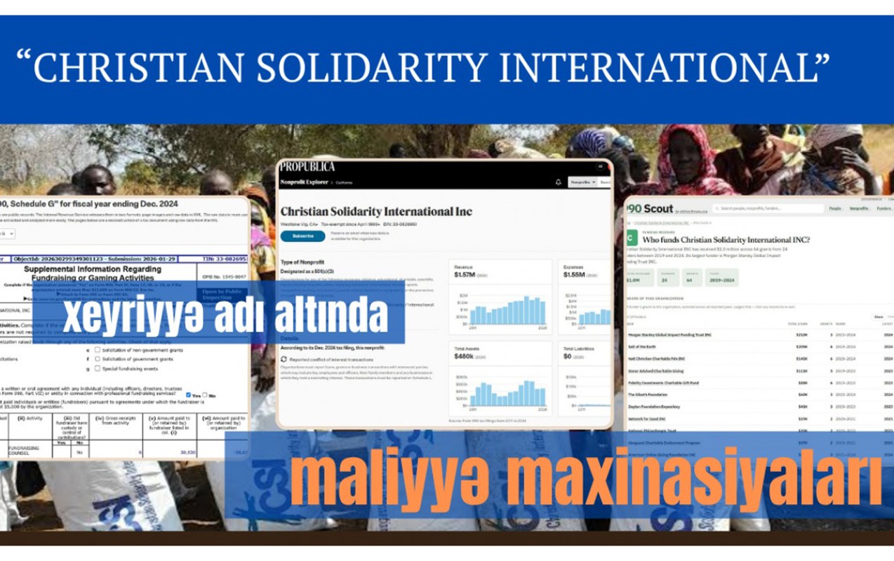 “Christian Solidarity International” - Xeyriyyə adı altında maliyyə maxinasiyaları (III hissə)