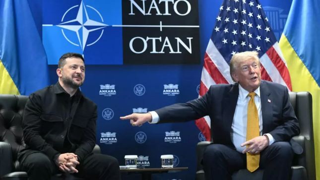 Tramp və Zelenski təxminən bir saat görüşüblər