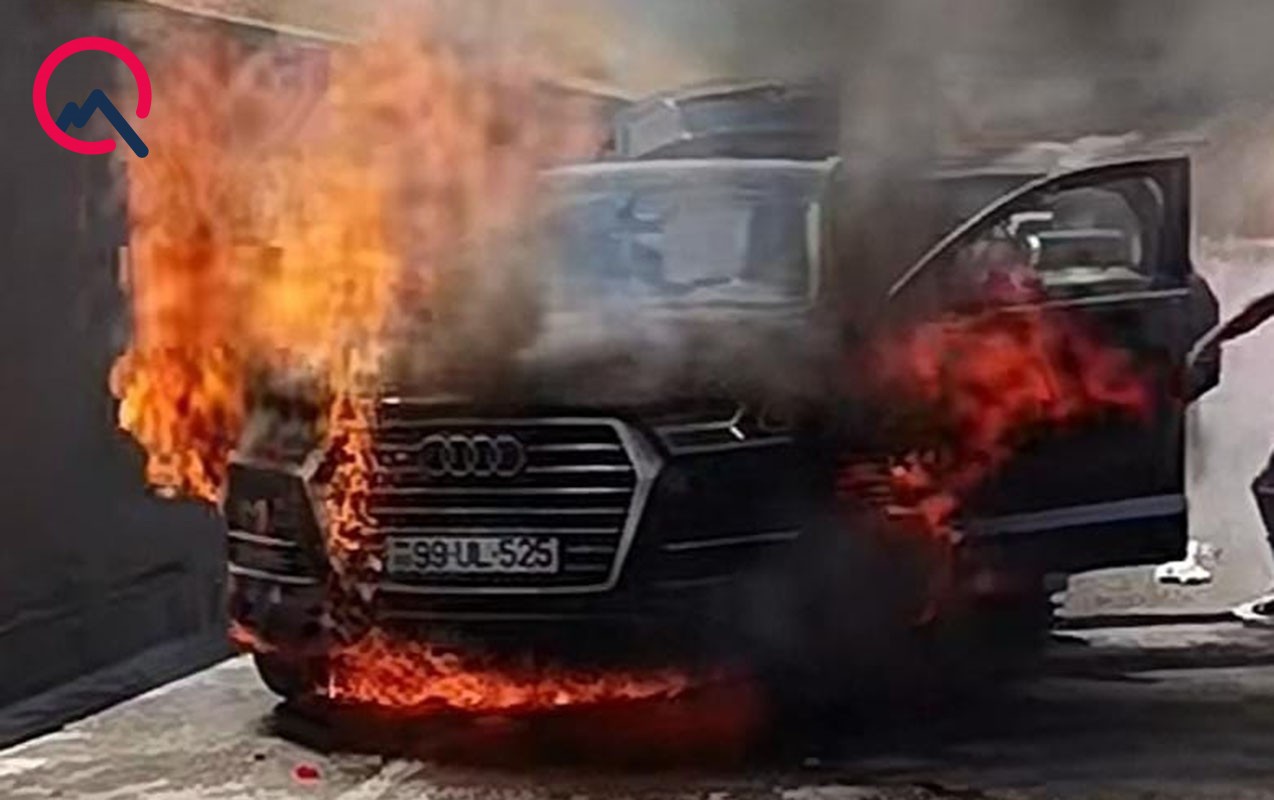Ağsuda “Audi” yandı -