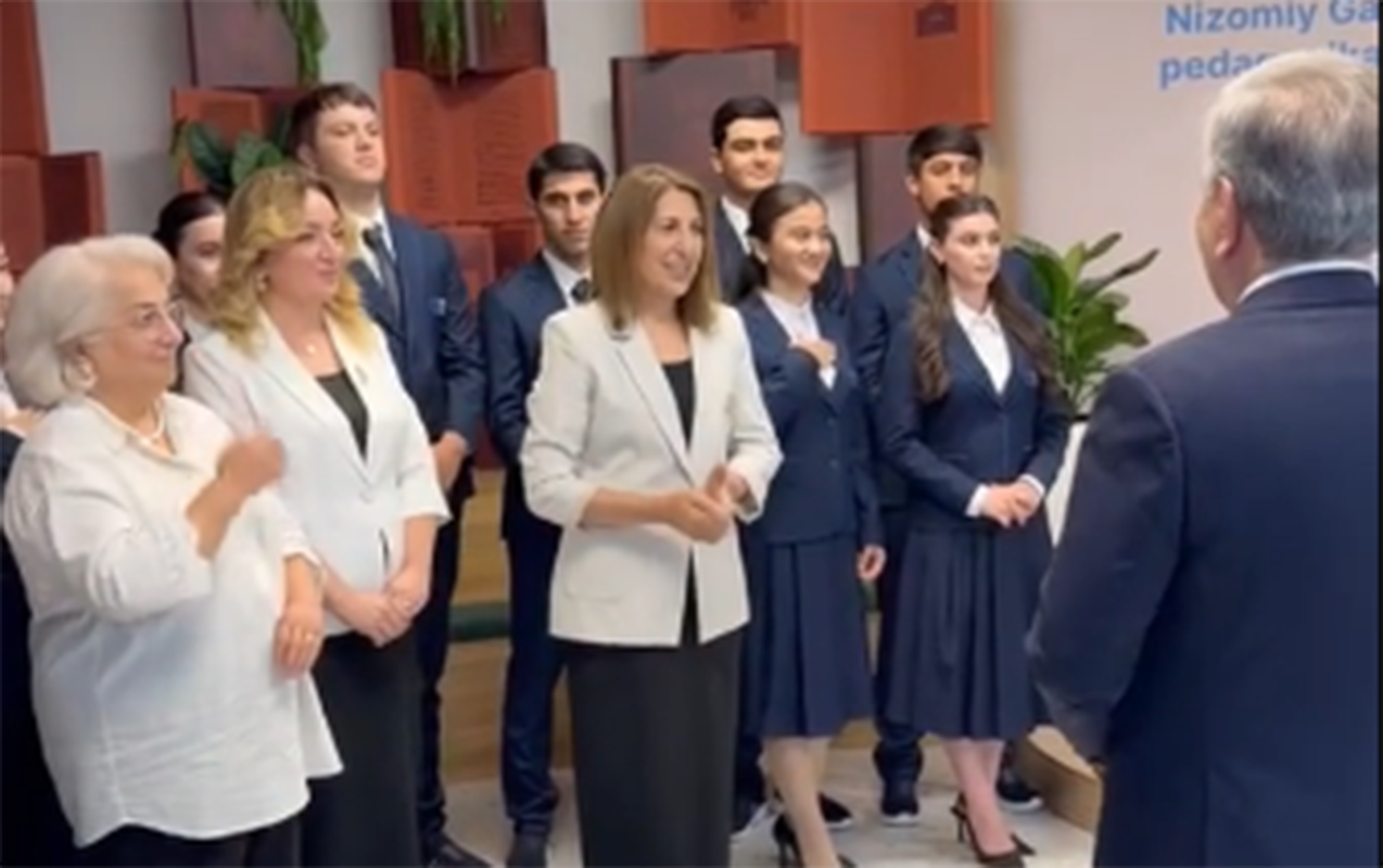 Füzulidəki məktəbin direktoru Prezidenlərin qarşısında çıxış etdi - VİDEO