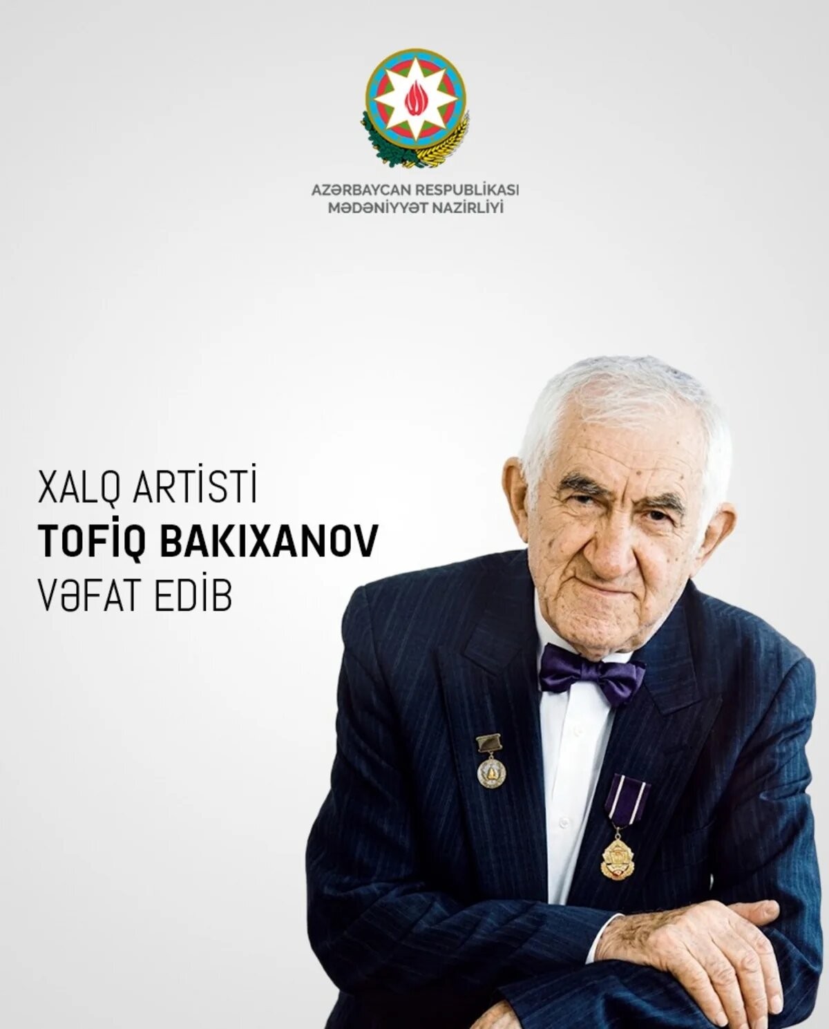 Nazirlik Xalq artistinin vəfatı ilə bağlı nekroloq yaydı