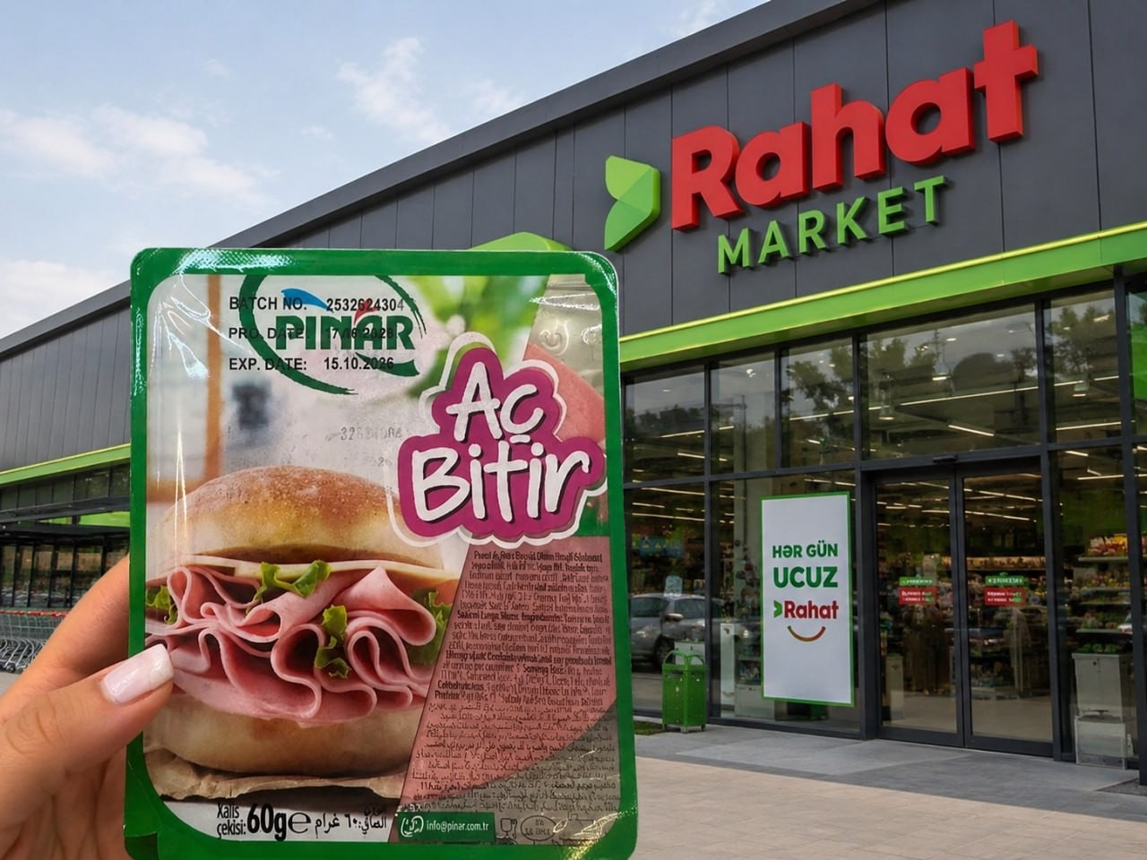Rahat Marketdə satılan “Pınar” kolbasası müzakirə yaratdı: