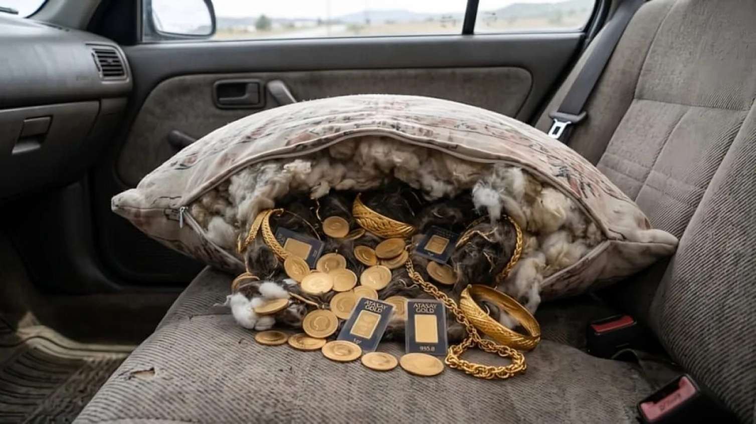Yastığın içindən 1 kiloqram qızıl çıxdı