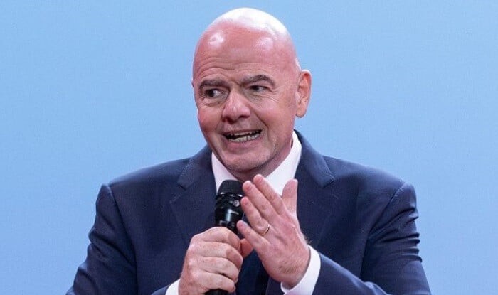 FIFA President Gianni Infantino arrives in Baku