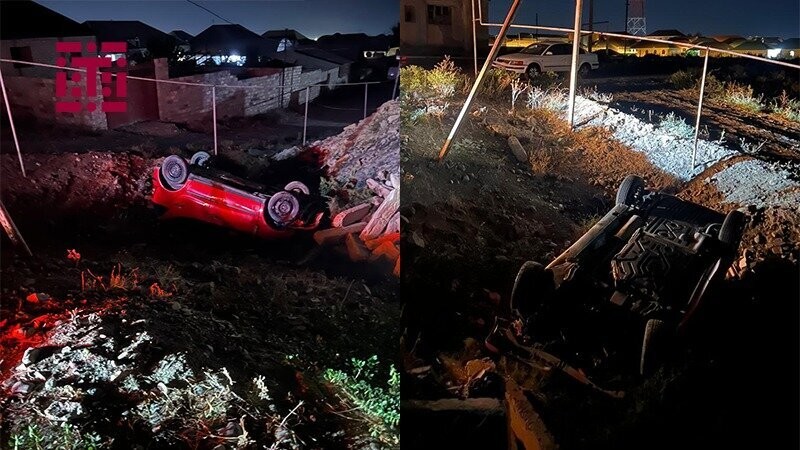 “Mercedes” “Volkswagen”lə toqquşaraq aşdı: xəsarət alanlar var