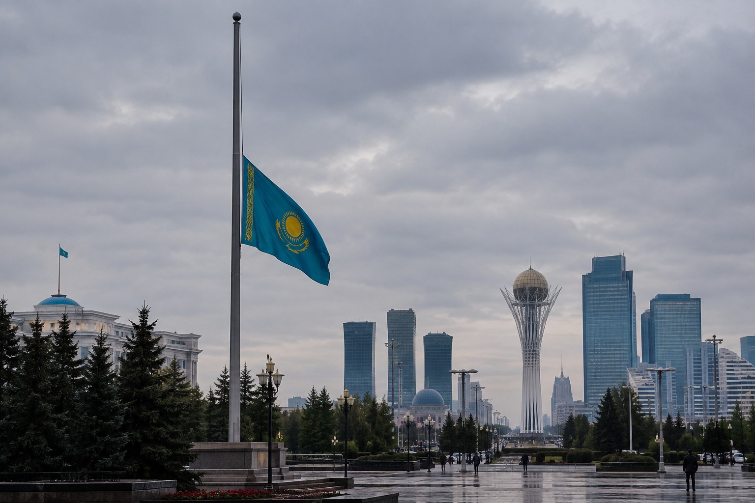 Qazaxıstanda bayraqlar endirildi –