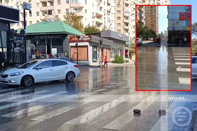 В Баку прорвало канализационную трубу: дороги оказались непроходимыми- ВИДЕО