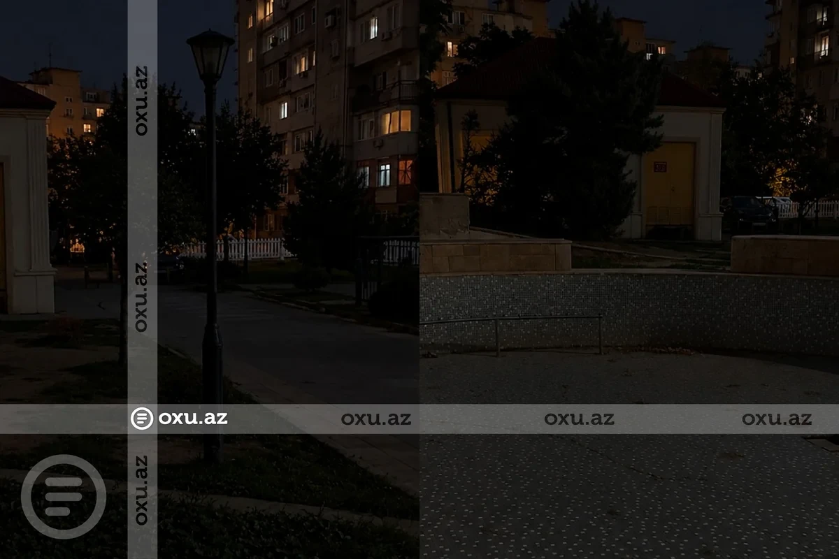 Bakıda park qaranlığa qərq olub - Foto/Video