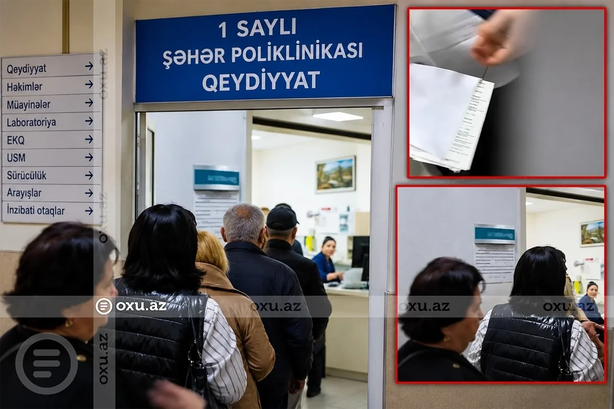 Bakıdakı poliklinikada növbə qalmaqalı: "O, mənim qardaşımdır" - Video