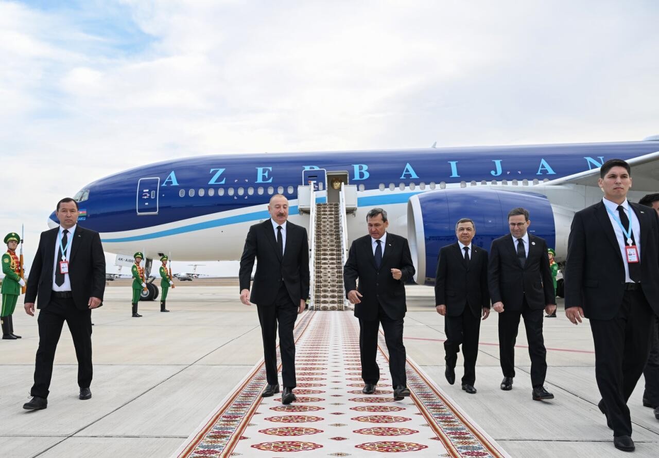 Prezident İlham Əliyev Türkmənistana işgüzar səfərə gedib -
