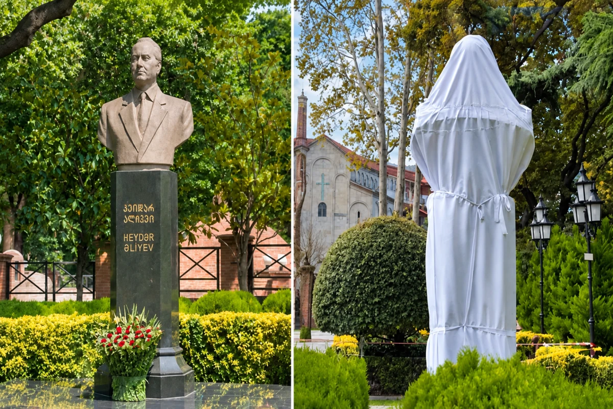 Tbilisidə Heydər Əliyevin büstünü zədələyən Ermənistan vətəndaşı saxlanılıb