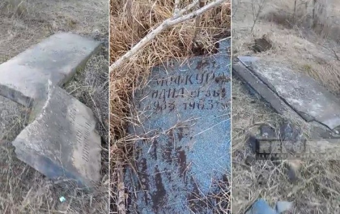Варварство армянских сепаратистов на кладбище в Малыбейли