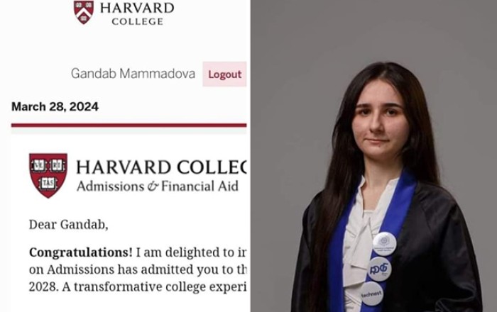 Azərbaycanlı qız Harvard Universitetinə qəbul olundu