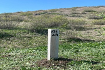 First border marker installed between Azerbaijan and Armenia -