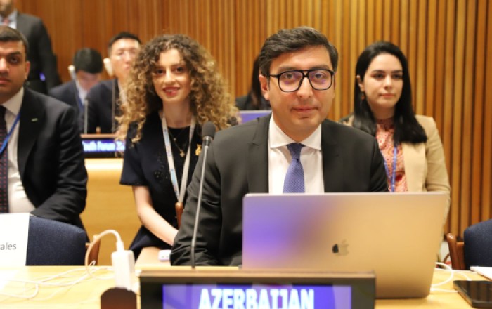 Фарид Гаибов с азербайджанскими студентами в Нью-Йорке