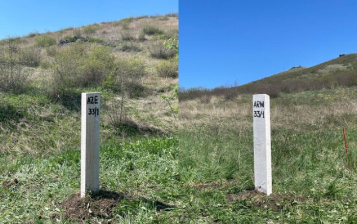 На границе Азербайджана и Армении установлено 40 пограничных столбов