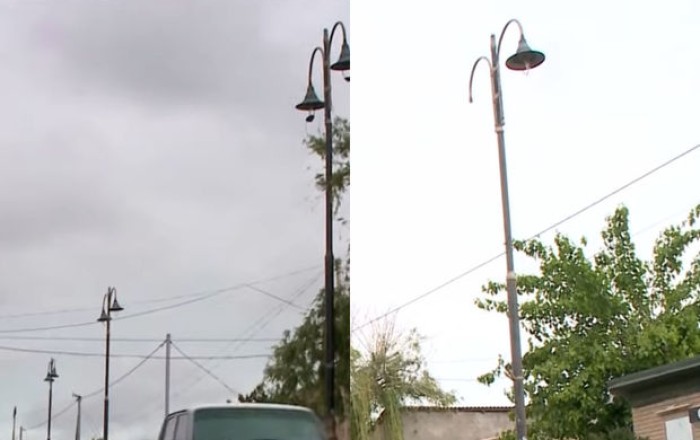 В поселке Бинагади фонарные столбы представляют опасность для граждан - ВИДЕО