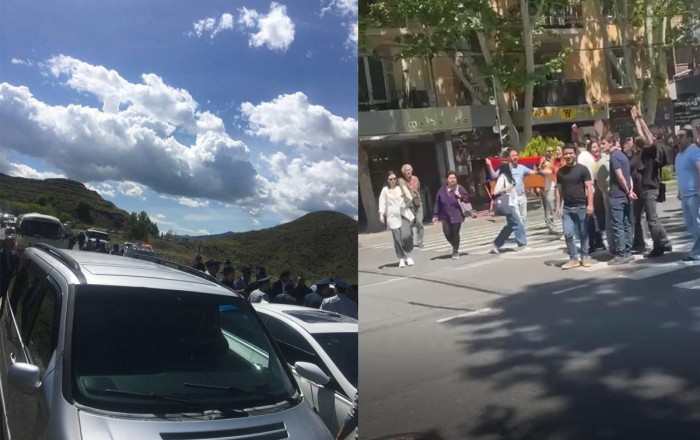 Etirazçılar Ermənistan-İran yolunu bağlayıb