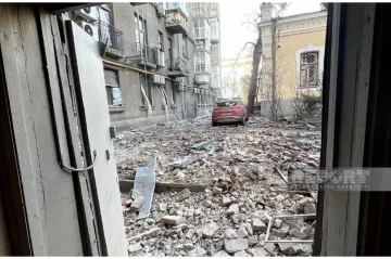 Drone strike in Kyiv destroys building housing Azerbaijani family