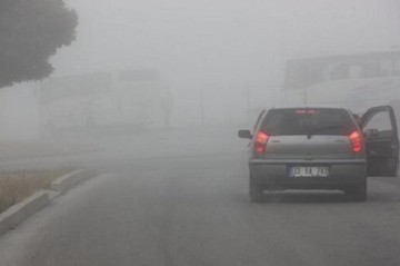 Limited visibility on Azerbaijan roads due to fog