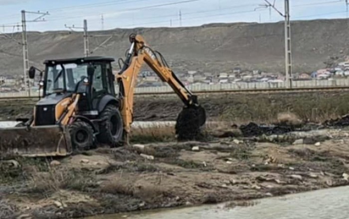 Lökbatanda leysan və selin fəsadları aradan qaldırılır - Foto