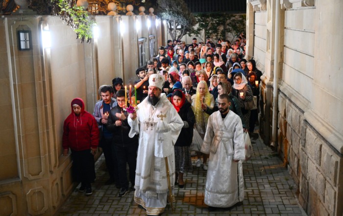 Orthodox Christian community of Azerbaijan celebrating Easter