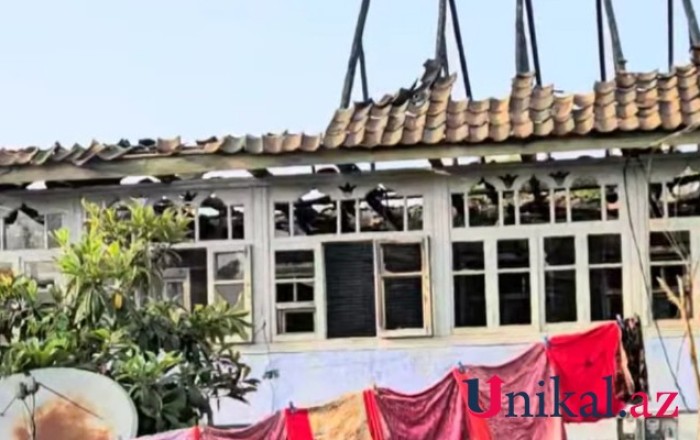 Masallıda ev yanaraq kül oldu
