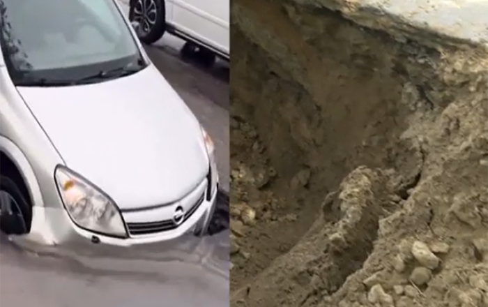 Bakıda bu yol 20 gündə ikinci dəfə çökdü -
