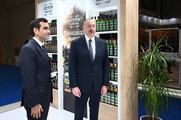 Prezident “Azərsun Holdinq” stendini ziyarət edib - Fotolar
