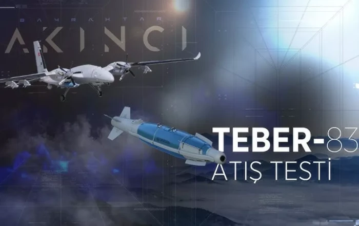 Turkish AKINCI completes firing test with TEBER-83 guidance kit