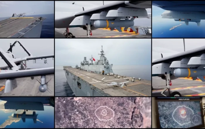 Turkish Bayraktar TB3 drones strike with precision in naval airstrike test Video