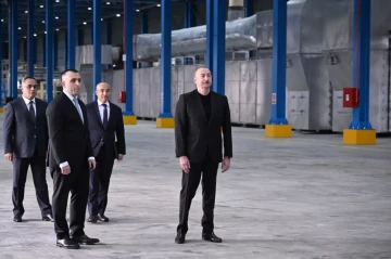 President Aliyev attends opening of construction materials plant in Goranboy -