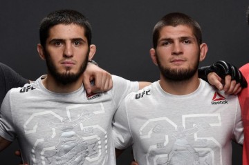 Khabib Nurmagomedov and Islam Makhachev arrive in Baku